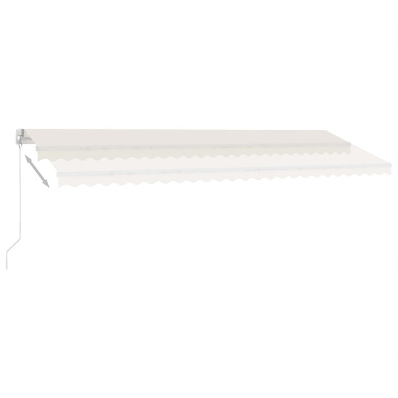 Ręcznie zwijana markiza z LED, 500x350 cm, kremowa