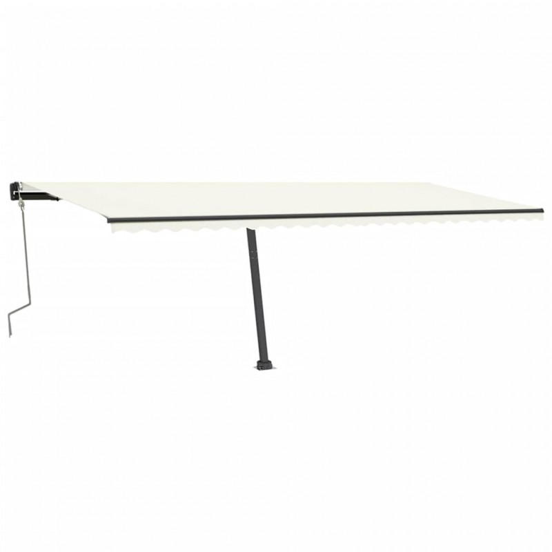 Ręcznie zwijana markiza z LED, 600x350 cm, kremowa