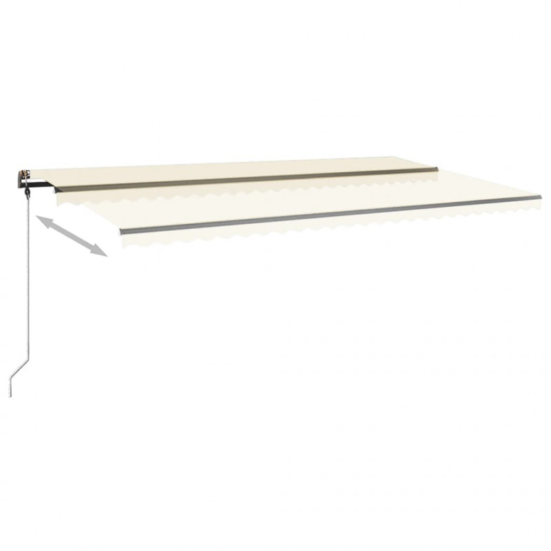 Ręcznie zwijana markiza z LED, 600x350 cm, kremowa