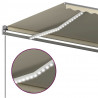 Ręcznie zwijana markiza z LED, 6x3,5 m, kremowa