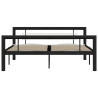 Rama łóżka, czarno-biała, metalowa, 140x200 cm