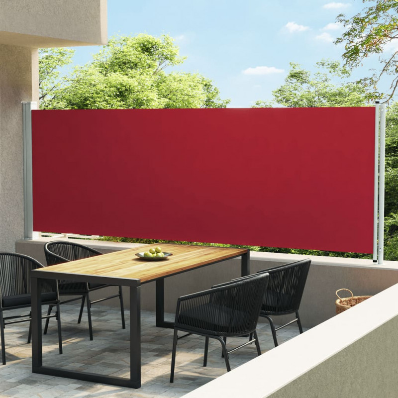 Wysuwana markiza boczna na taras, 160 x 600 cm, czerwona