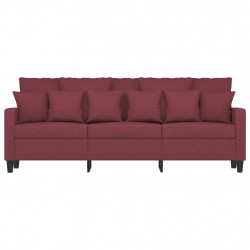 Sofa 3-osobowa, winna czerwień, 180 cm,tapicerowana tkaniną