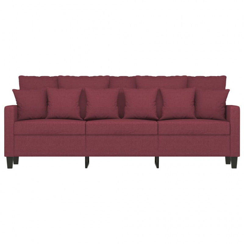 Sofa 3-osobowa, winna czerwień, 180 cm,tapicerowana tkaniną