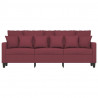 Sofa 3-osobowa, winna czerwień, 180 cm,tapicerowana tkaniną