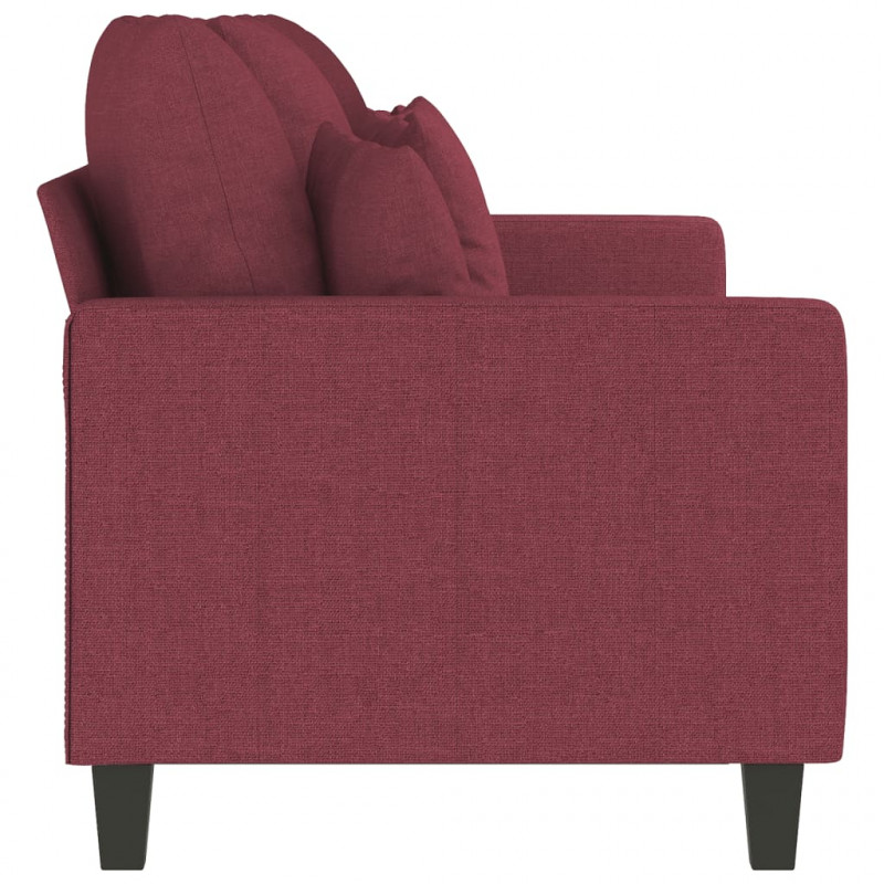 Sofa 3-osobowa, winna czerwień, 180 cm,tapicerowana tkaniną