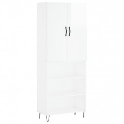 Witrynka biała połysk 69,5x34x180 cm materiał drewnopochodny