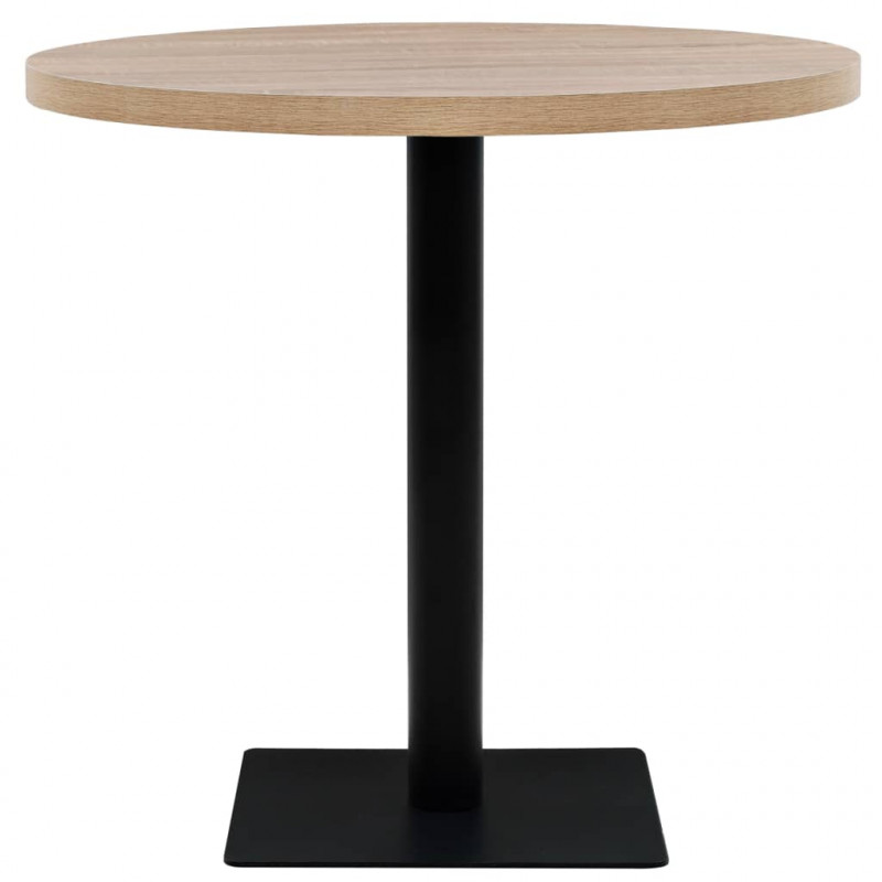 Stolik bistro z MDF, stalowa podstawa, 80x75 cm, kolor dębu