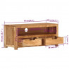 Szafka pod TV, 88x35x40 cm, lite drewno akacjowe