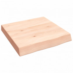 Półka, 40x40x(2-6) cm, surowe lite drewno dębowe