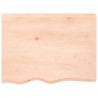 Półka, 80x60x(2-6) cm, surowe lite drewno dębowe