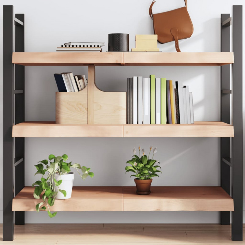 Półka, 120x60x(2-6) cm, surowe lite drewno dębowe