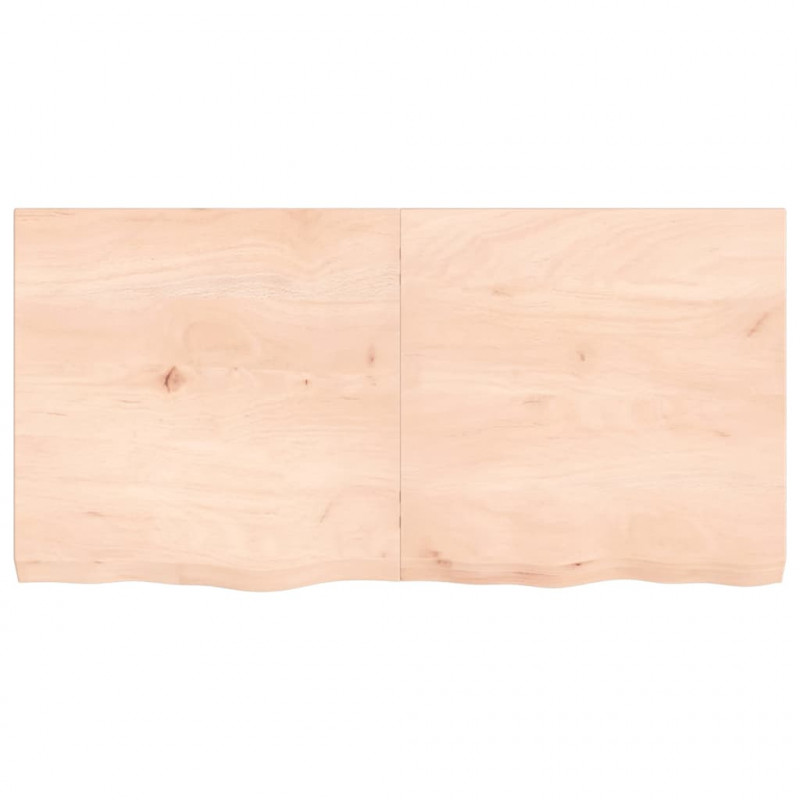 Półka, 120x60x(2-6) cm, surowe lite drewno dębowe