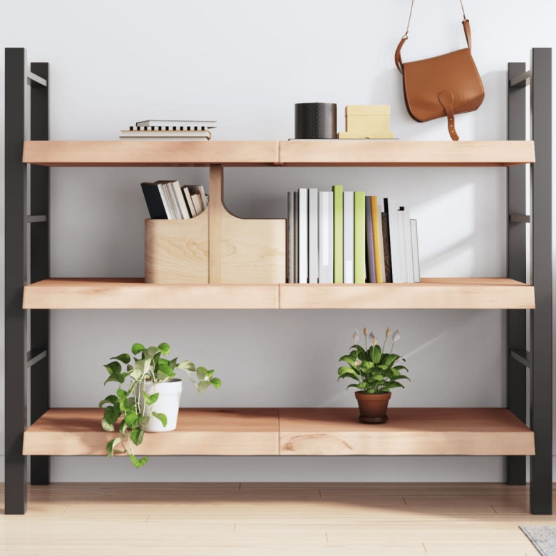 Półka, 140x50x(2-6) cm, surowe lite drewno dębowe