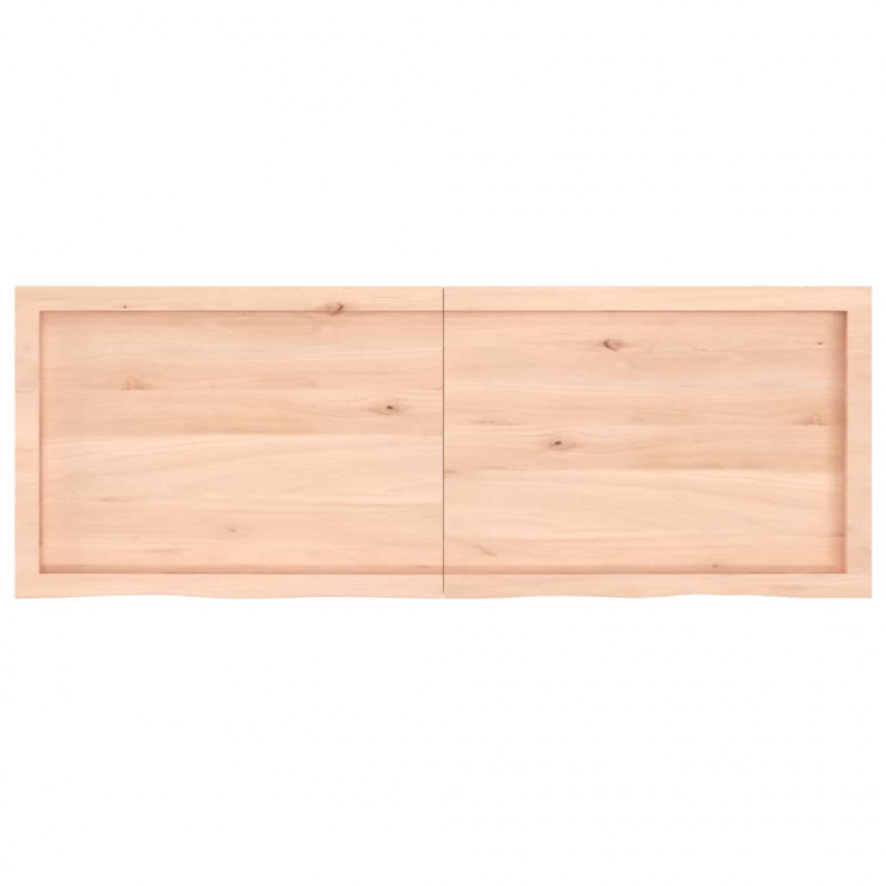 Półka, 140x50x(2-6) cm, surowe lite drewno dębowe