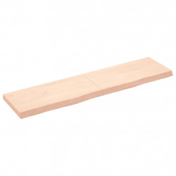 Półka, 160x40x(2-6) cm, surowe lite drewno dębowe
