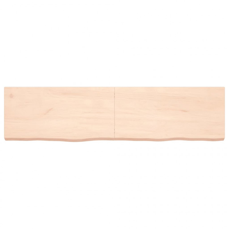 Półka, 160x40x(2-6) cm, surowe lite drewno dębowe