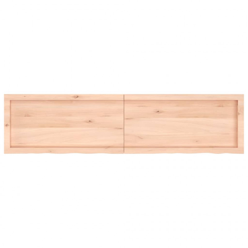 Półka, 160x40x(2-6) cm, surowe lite drewno dębowe