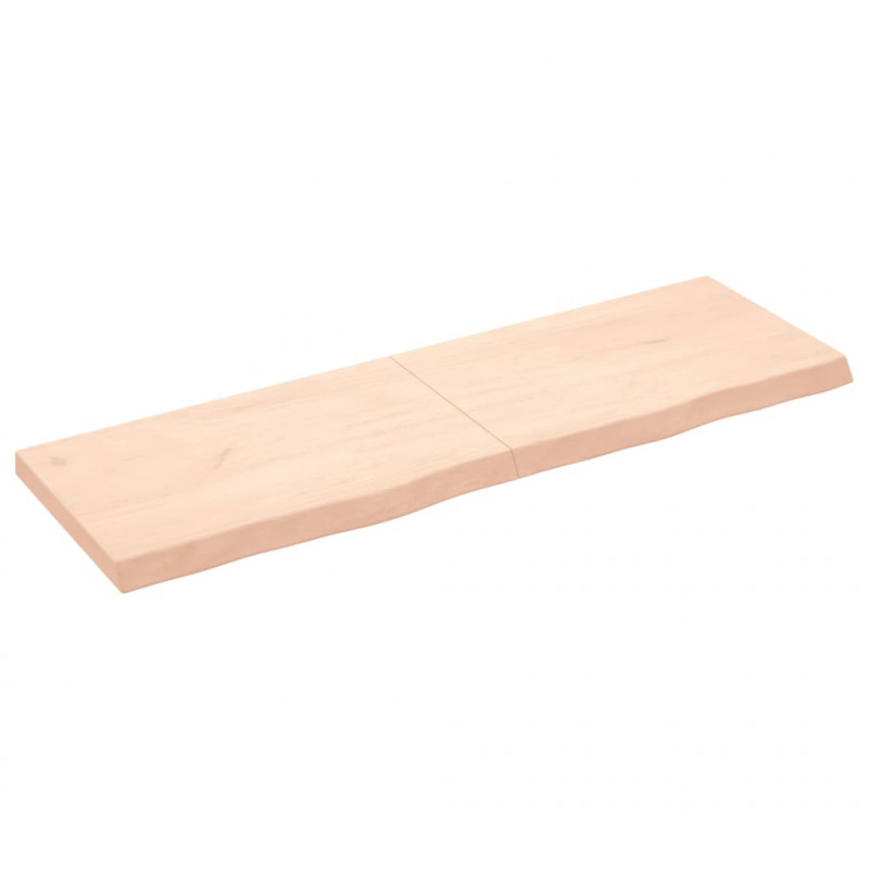 Półka, 160x50x(2-6) cm, surowe lite drewno dębowe