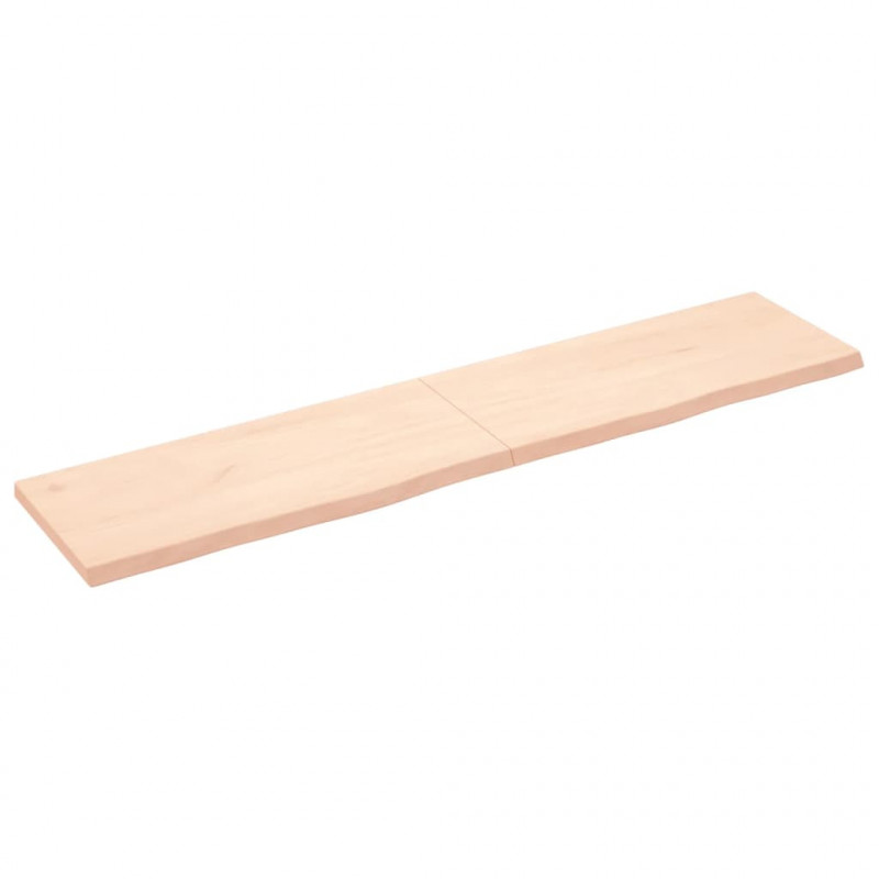 Półka, 180x40x(2-4) cm, surowe lite drewno dębowe