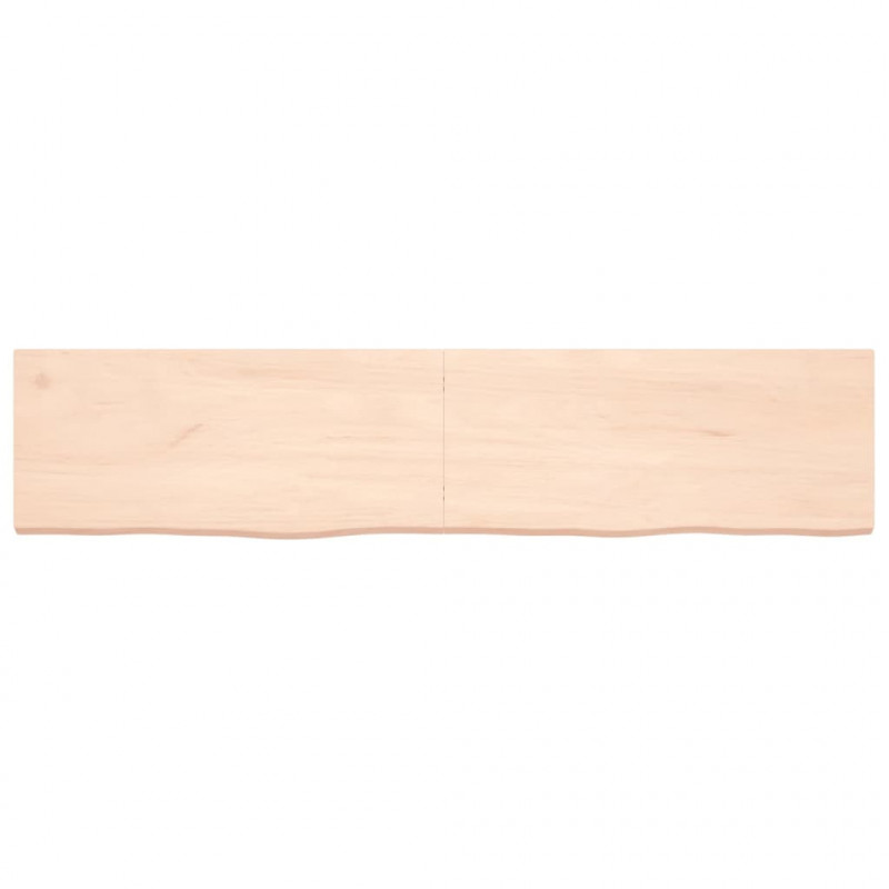 Półka, 180x40x(2-4) cm, surowe lite drewno dębowe