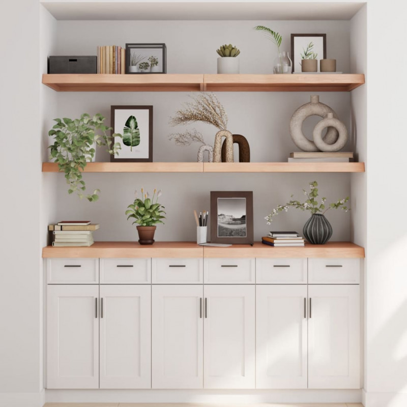 Półka, 180x50x(2-6) cm, surowe lite drewno dębowe