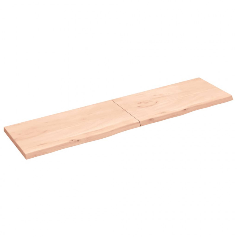 Półka, 200x50x(2-4) cm, surowe lite drewno dębowe