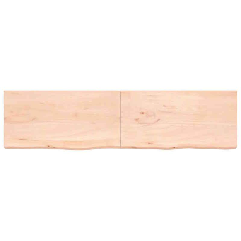 Półka, 200x50x(2-4) cm, surowe lite drewno dębowe