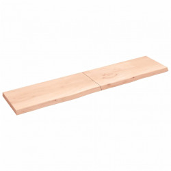 Półka, 220x50x(2-6) cm, surowe lite drewno dębowe