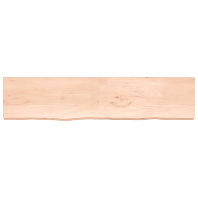 Półka, 220x50x(2-6) cm, surowe lite drewno dębowe