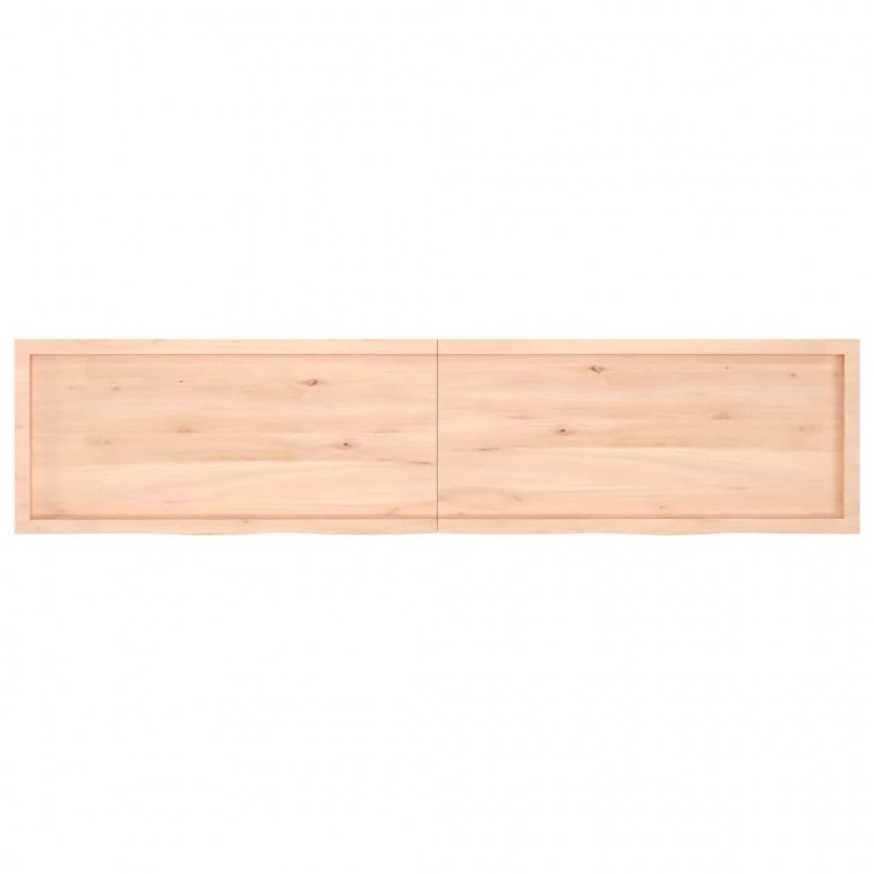 Półka, 220x50x(2-6) cm, surowe lite drewno dębowe