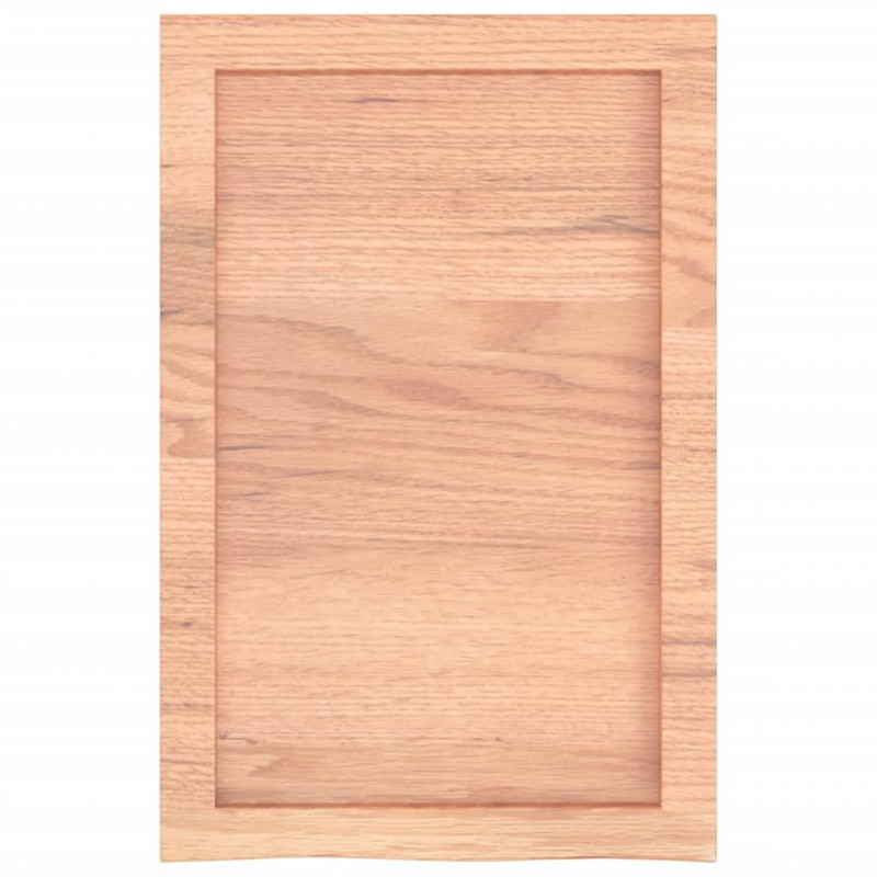 Półka, brązowa, 40x60x(2-4) cm, lakierowane lite drewno dębowe