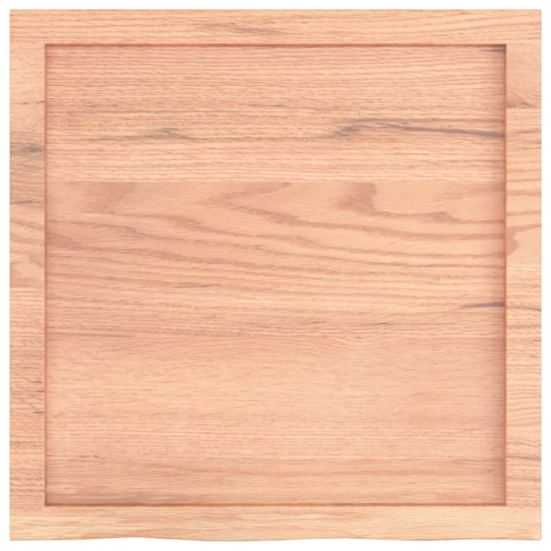 Półka, brązowa, 60x60x(2-6) cm, lakierowane lite drewno dębowe