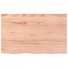 Półka, brązowa, 80x50x(2-4) cm, lakierowane lite drewno dębowe