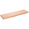 Półka, brązowa, 100x30x(2-4) cm, lakierowane lite drewno dębowe