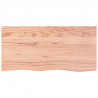 Półka, brązowa, 100x50x(2-6) cm, lakierowane lite drewno dębowe