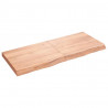 Półka, brązowa, 120x50x(2-6) cm, lakierowane lite drewno dębowe