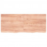 Półka, brązowa, 120x50x(2-6) cm, lakierowane lite drewno dębowe