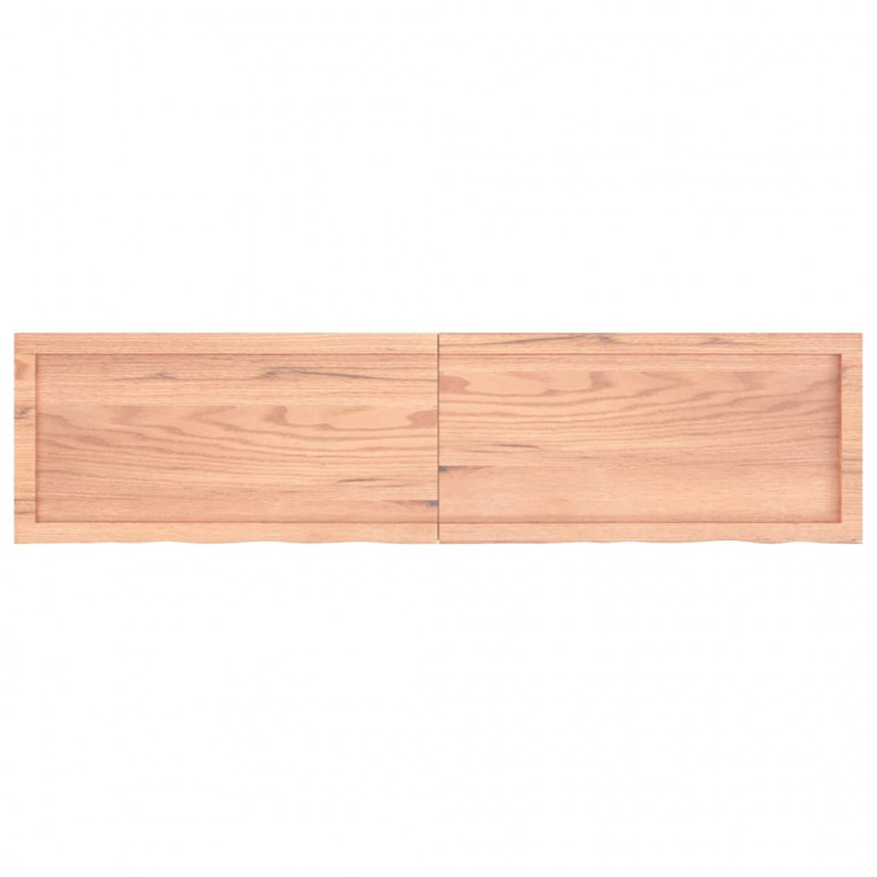 Półka, brązowa, 160x40x(2-4) cm, lakierowane lite drewno dębowe