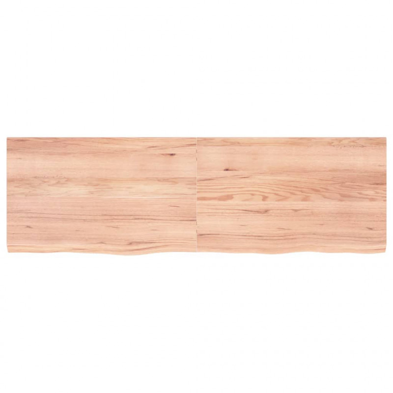 Półka, brązowa, 160x50x(2-4) cm, lakierowane lite drewno dębowe