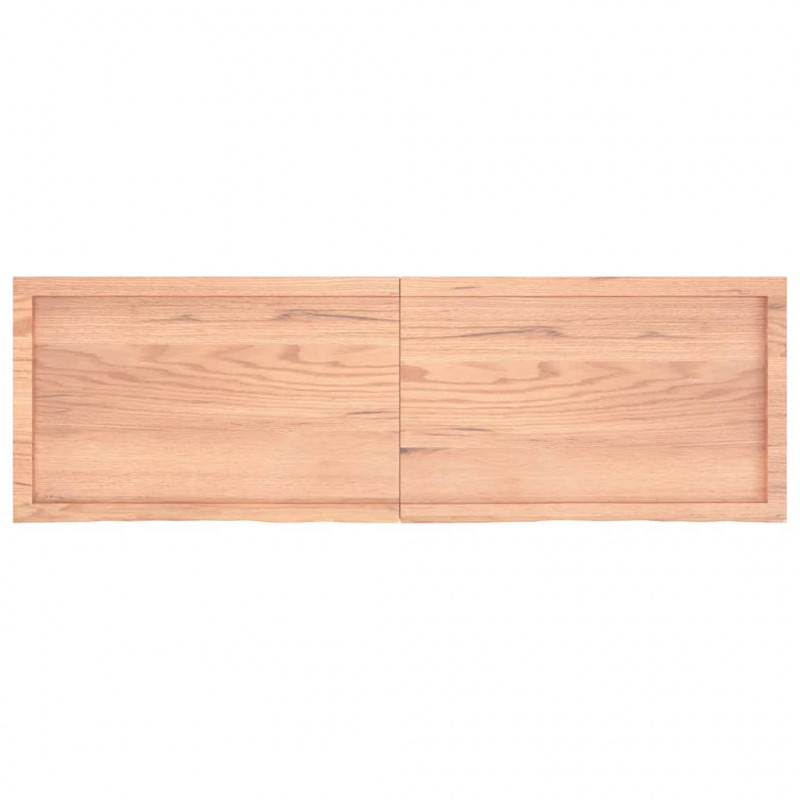 Półka, brązowa, 160x50x(2-4) cm, lakierowane lite drewno dębowe
