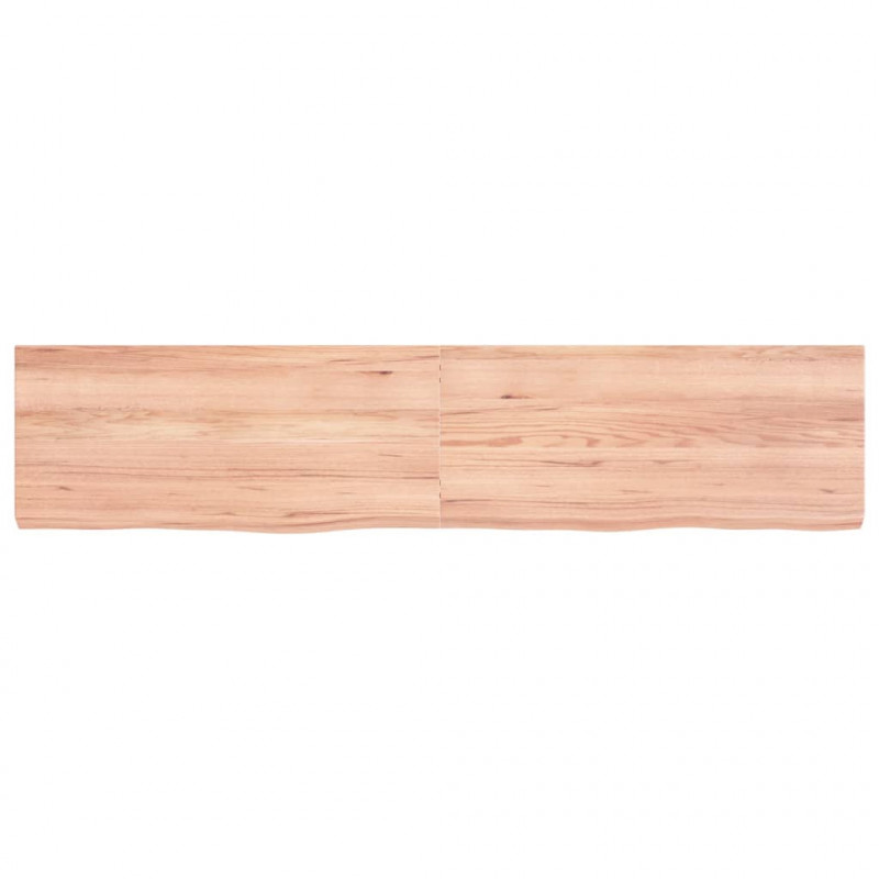 Półka, brązowa, 180x40x(2-6) cm, lakierowane lite drewno dębowe