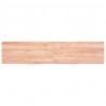 Półka, brązowa, 180x40x(2-6) cm, lakierowane lite drewno dębowe
