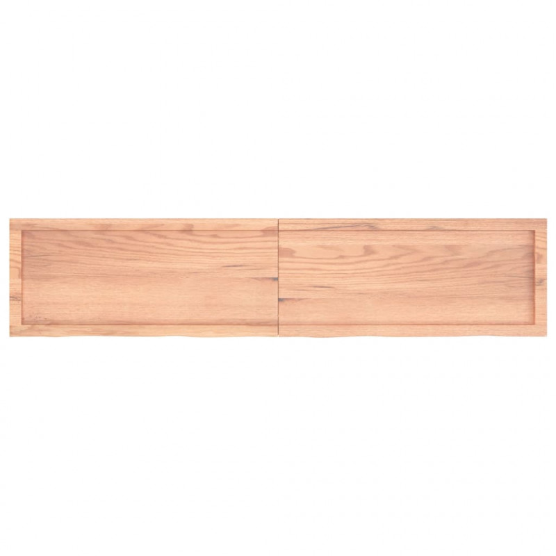 Półka, brązowa, 180x40x(2-6) cm, lakierowane lite drewno dębowe