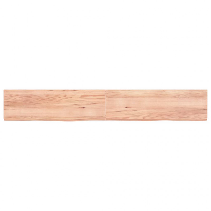 Półka, brązowa, 200x30x(2-6) cm, lakierowane lite drewno dębowe