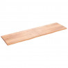 Półka, brązowa, 220x60x(2-4) cm, lakierowane lite drewno dębowe
