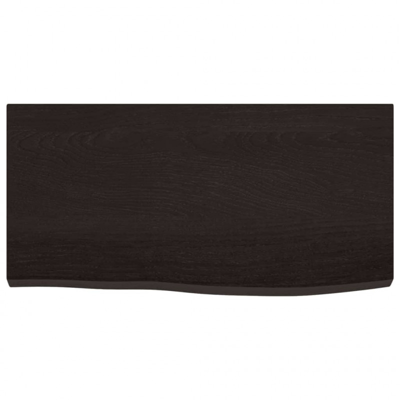 Półka, ciemnobrązowa, 60x30x(2-4) cm, wykończone drewno dębowe