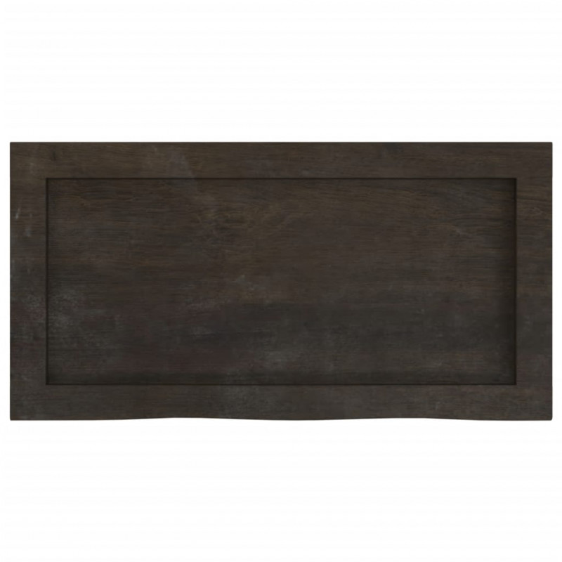 Półka, ciemnobrązowa, 60x30x(2-4) cm, wykończone drewno dębowe
