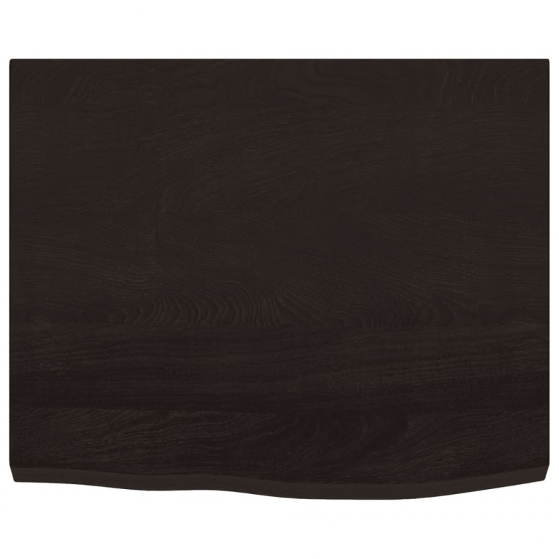 Półka, ciemnobrązowa, 60x50x(2-4) cm, wykończone drewno dębowe