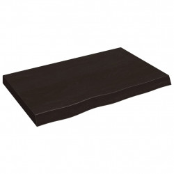 Półka, ciemnobrązowa, 80x50x(2-6) cm, wykończone drewno dębowe